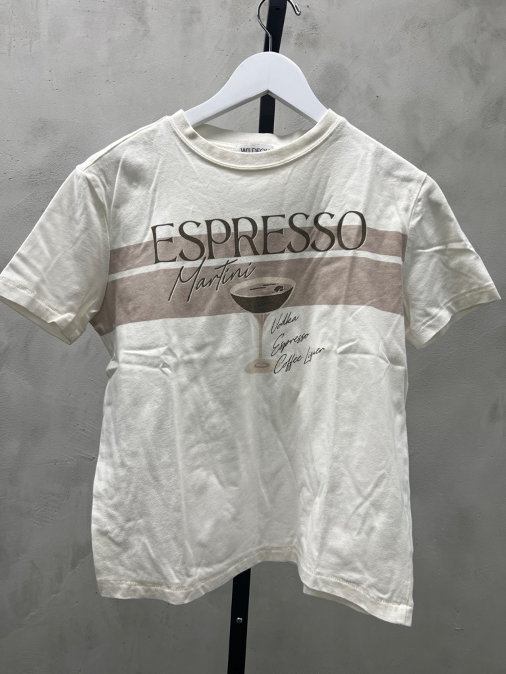 Wildfox Espresso Martini Graphic Tee - Cream & Taupe